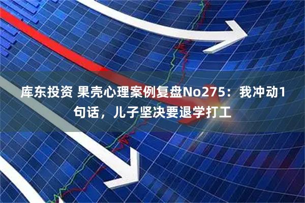 库东投资 果壳心理案例复盘No275：我冲动1句话，儿子坚决要退学打工